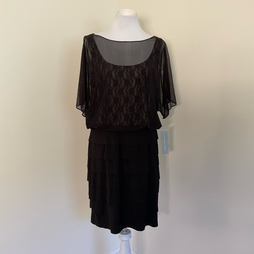 NWT London Times Black Evening Dress